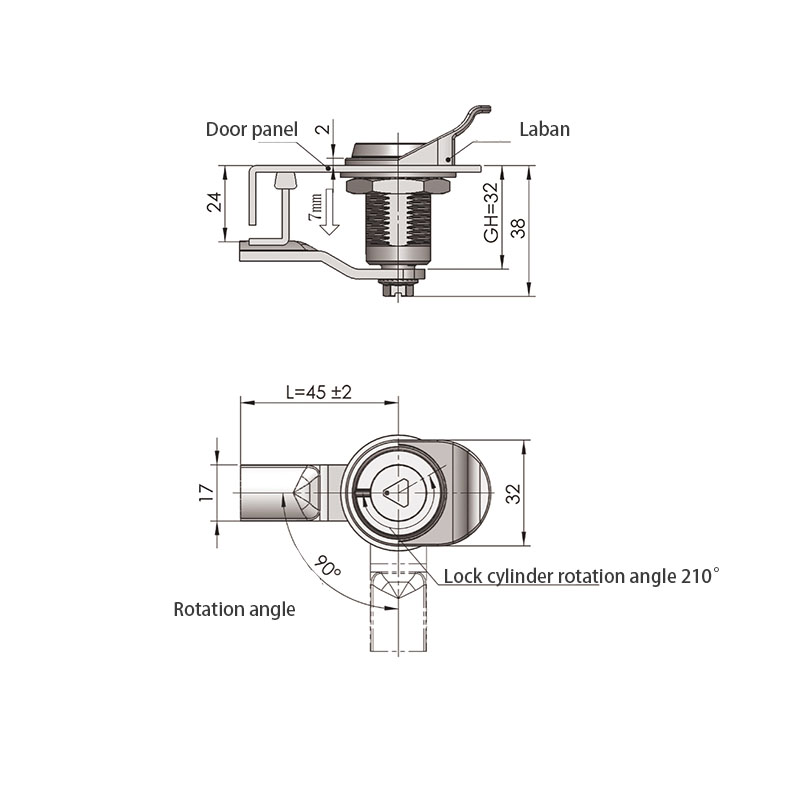 MS816-1-S Trojuholníkový 8mm cylindrický zámok Zámky z nehrdzavejúcej ocele MS816-1-S Trojuholníkový 8mm cylindrický zámok Zámky z nehrdzavejúcej ocele