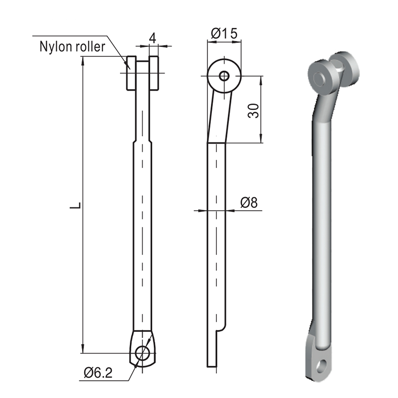LG007-B Nylonový valec Priemyselná ojnica Príslušenstvo